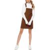 imageTanming Womens Corduroy A Line Cute Jumper Pinafore Bib Overall Mini Dress SkirtBrown