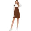 imageTanming Womens Corduroy A Line Cute Jumper Pinafore Bib Overall Mini Dress SkirtBrown