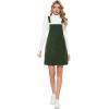 imageTanming Womens Corduroy A Line Cute Jumper Pinafore Bib Overall Mini Dress SkirtDark Green