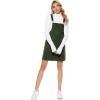 imageTanming Womens Corduroy A Line Cute Jumper Pinafore Bib Overall Mini Dress SkirtDark Green