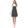 imageTanming Womens Corduroy A Line Cute Jumper Pinafore Bib Overall Mini Dress SkirtGrey
