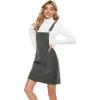imageTanming Womens Corduroy A Line Cute Jumper Pinafore Bib Overall Mini Dress SkirtGrey