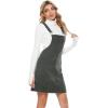 imageTanming Womens Corduroy A Line Cute Jumper Pinafore Bib Overall Mini Dress SkirtGrey