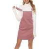 imageTanming Womens Corduroy A Line Cute Jumper Pinafore Bib Overall Mini Dress SkirtPink
