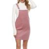 imageTanming Womens Corduroy A Line Cute Jumper Pinafore Bib Overall Mini Dress SkirtPink