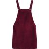 imageTanming Womens Corduroy A Line Cute Jumper Pinafore Bib Overall Mini Dress SkirtWine Red
