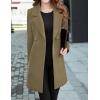 imageTanming Womens Elegant Notched Collar Button Wool Blend Solid Long Pea Coat OvercoatCamel