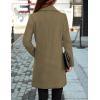 imageTanming Womens Elegant Notched Collar Button Wool Blend Solid Long Pea Coat OvercoatCamel