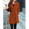 imageTanming Womens Elegant Notched Collar Button Wool Blend Solid Long Pea Coat OvercoatCaramel