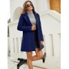 imageTanming Womens Elegant Notched Collar Button Wool Blend Solid Long Pea Coat OvercoatNavy