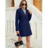 imageTanming Womens Elegant Notched Collar Button Wool Blend Solid Long Pea Coat OvercoatNavy