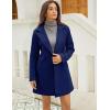 imageTanming Womens Elegant Notched Collar Button Wool Blend Solid Long Pea Coat OvercoatNavy