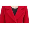 imageTanming Womens Elegant Notched Collar Button Wool Blend Solid Long Pea Coat OvercoatRed