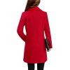imageTanming Womens Elegant Notched Collar Button Wool Blend Solid Long Pea Coat OvercoatRed