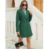 imageTanming Womens Elegant Notched Collar Button Wool Blend Solid Long Pea Coat OvercoatTeal