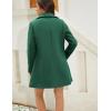 imageTanming Womens Elegant Notched Collar Button Wool Blend Solid Long Pea Coat OvercoatTeal