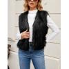 imageTanming Womens Fashion Autumn and Winter Warm Short Faux Fur VestsBlack
