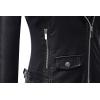 imageTanming Womens Faux Leather Moto Biker Short Coat JacketA Black
