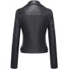 imageTanming Womens Faux Leather Moto Biker Short Coat JacketA Black