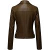 imageTanming Womens Faux Leather Moto Biker Short Coat JacketA Brown