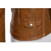 imageTanming Womens Faux Leather Moto Biker Short Coat JacketA Light Brown