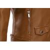 imageTanming Womens Faux Leather Moto Biker Short Coat JacketA Light Brown
