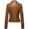 imageTanming Womens Faux Leather Moto Biker Short Coat JacketA Light Brown