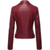 imageTanming Womens Faux Leather Moto Biker Short Coat JacketA Wine Red