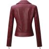 imageTanming Womens Faux Leather Moto Biker Short Coat JacketC Wine Red14