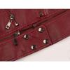 imageTanming Womens Faux Leather Moto Biker Short Coat JacketC Wine Red14