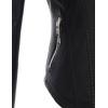 imageTanming Womens Faux Leather Moto Biker Short Coat JacketD Black16