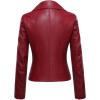 imageTanming Womens Faux Leather Moto Biker Short Coat JacketG Wine Red6