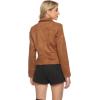 imageTanming Womens Faux Leather Moto Biker Short Coat JacketH Suedebrown