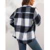 imageTanming Womens Flannel Plaid Shacket Wool Blend Button Down Shirt Fall Fashion JacketBlue