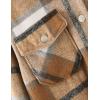 imageTanming Womens Flannel Plaid Shacket Wool Blend Button Down Shirt Fall Fashion JacketKhaki