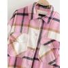 imageTanming Womens Flannel Plaid Shacket Wool Blend Button Down Shirt Fall Fashion JacketPink