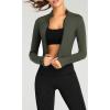 imageTanming Womens Full Zip Seamless Workout Jacket Running Yoga Slim Fit Track JacketArmy Green