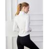imageTanming Womens Full Zip Seamless Workout Jacket Running Yoga Slim Fit Track JacketWhite