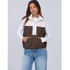 imageTanming Womens Fuzzy Sherpa Fleece Vest Lightweight Cozy Sleeveless Gilet Half Zip Pullover Waistcoat with PocketBrown