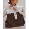 imageTanming Womens Fuzzy Sherpa Fleece Vest Lightweight Cozy Sleeveless Gilet Half Zip Pullover Waistcoat with PocketBrown