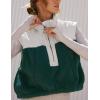 imageTanming Womens Fuzzy Sherpa Fleece Vest Lightweight Cozy Sleeveless Gilet Half Zip Pullover Waistcoat with PocketDark Green