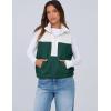 imageTanming Womens Fuzzy Sherpa Fleece Vest Lightweight Cozy Sleeveless Gilet Half Zip Pullover Waistcoat with PocketDark Green
