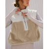 imageTanming Womens Fuzzy Sherpa Fleece Vest Lightweight Cozy Sleeveless Gilet Half Zip Pullover Waistcoat with PocketKhaki