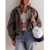 imageTanming Womens Leather Jacket Fall Fashion Motorcycle Biker Bomber Jacket Zip Up Winter Coat OuterwearCoffee