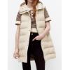 imageTanming Womens Long Puffer Vest Casual Sleeveless Puffy Jacket with Removable HoodBeige