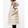 imageTanming Womens Long Puffer Vest Casual Sleeveless Puffy Jacket with Removable HoodBeige