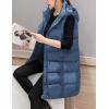 imageTanming Womens Long Puffer Vest Casual Sleeveless Puffy Jacket with Removable HoodBlue