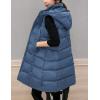 imageTanming Womens Long Puffer Vest Casual Sleeveless Puffy Jacket with Removable HoodBlue