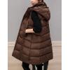 imageTanming Womens Long Puffer Vest Casual Sleeveless Puffy Jacket with Removable HoodBrown