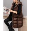 imageTanming Womens Long Puffer Vest Casual Sleeveless Puffy Jacket with Removable HoodBrown